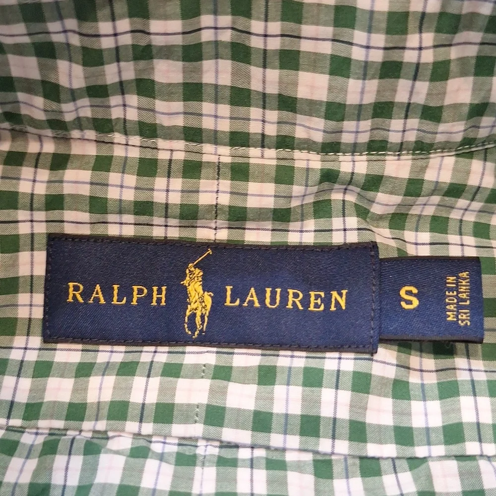 Polo Ralph Lauren Green Plaid Purple Pony Men's Longsleeve Button Down Shirt‎ Sm - Picture 2 of 7